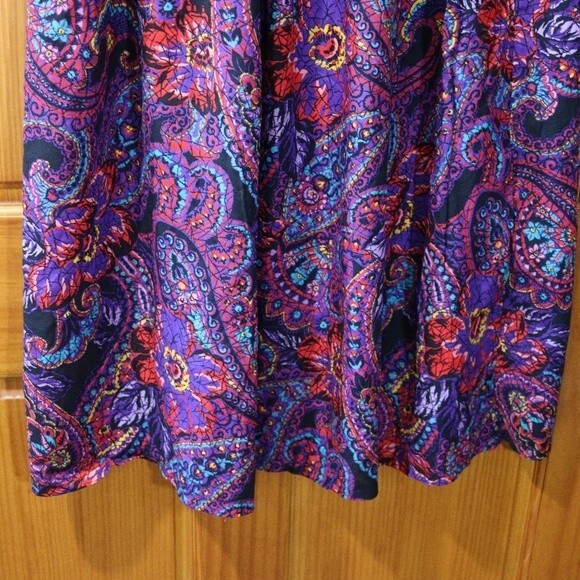 The New York Clothing Co 1990s Floral Mosaic Boho Hippie Rayon Midi Skirt NWT US - Picture 11 of 12